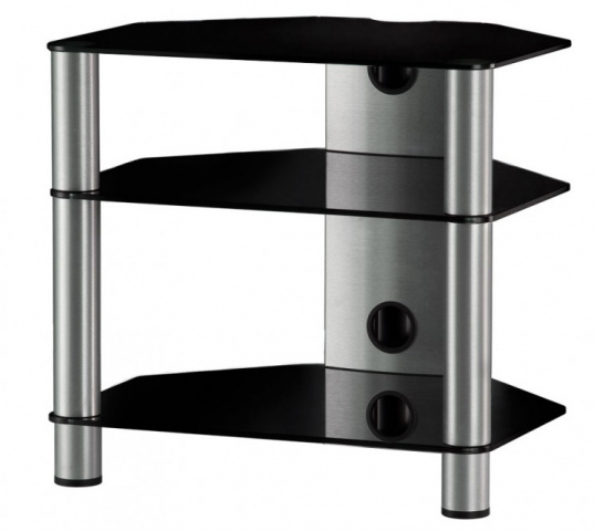 Sonorous - RX2130-NG - Mueble Hifi de 3 estantes. Vidrio negro/Chasis gris.