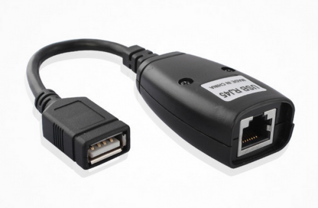 HUSB-050 - Extensor de señal USB hasta 50 mts con 1 cable Ethernet (CAT 5/6)