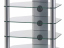 Sonorous - RX2150-TG -  Mueble Hifi de 5 estantes. Vidrio transparente/Chasis gris.
