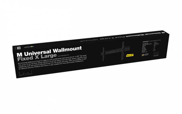 WALLMOUNT FIXED X LARGE -  Soporte TV de pared fijo. Separación de la pared: 3,5 cms. Para TV entre 42" y 90". Color negro.