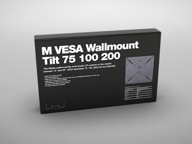 Wallmount-Tilt VESA 200 - Soporte TV de pared inclinable. Separación de la pared: 4,2 cms. Para TV entre 22" y 40". Color negro.