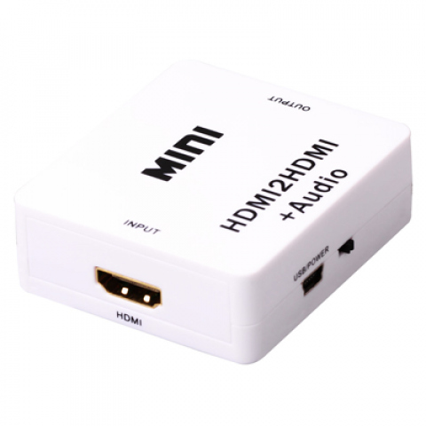 HD2HDMI mini – Conversor HDMI a HDMI + Stereo. Con función Bypass. Cable USB.