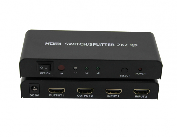 HSSEA202 - Distribuidor HDMI v1.4: 2 entradas – 2 salidas simultáneas.