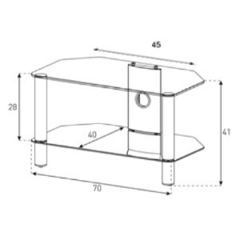 Mueble de 2 estantes NEO-270 TG - (70 cms de ancho). Transparente/Gris.