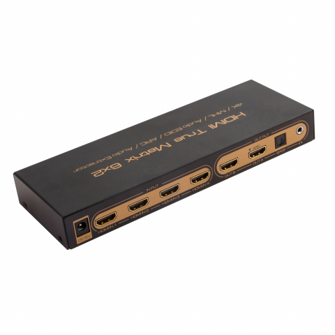 HTX0602 - Distribuidor HDMI 4Kx2K: 6 entradas – 2 salidas independientes. Salida audio.