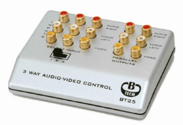 BT-25 - Conmutador 3 entradas Stereo + Video - 2 salidas Stereo + Video