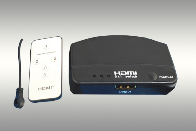 HSW321 -Selector HDMI: 3 entradas a 1 salida con mando a distancia