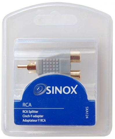 SXA124 - Adaptador 2 x RCA (H) a 1 RCA (M)