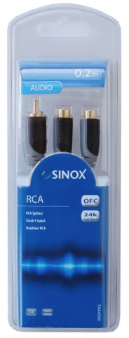 SXA4500 - Cable 2 RCA hembra a 1 RCA macho stereo 0,2 mts