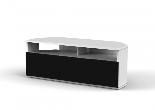 Sonorous - Mueble TV para esquina ref. TRD-100 BN (100 cms de ancho). Blanco/ Negro.