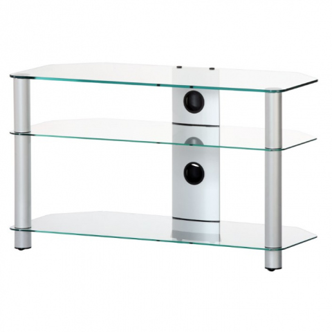 Mueble de 3 estantes NEO-390 TG - (90 cms de ancho). Transparente/Gris.