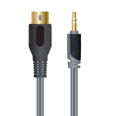 SXA1601 - Adaptador Jack 3.5mm (M) a DIN 5 pin (H) con cable.