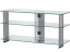 PL3100-TG - Mueble de TV con 3 estantes y 120 cms de ancho. Transparente/Gris.